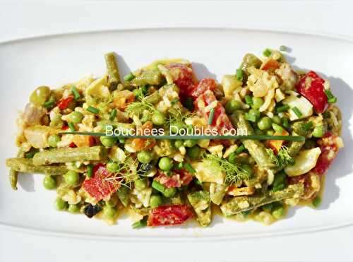 Recette alcaline : salade de légumes crus, cuits et lardons
