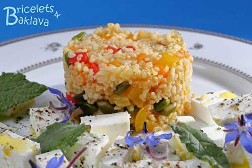 Boulgour pilaf aux poivrons et pistaches