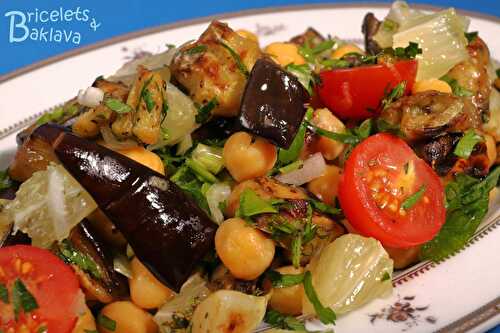 Salade de pois chiche aux aubergines