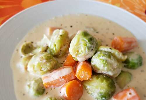 Choux de Bruxelles et carottes à la marjolaine - Recette