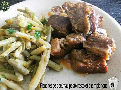 Flanchet de boeuf au pesto rosso et champignons (Cookeo)