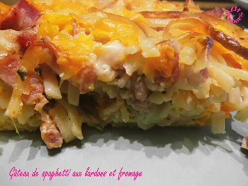 Gâteau de spaghetti aux lardons et fromage