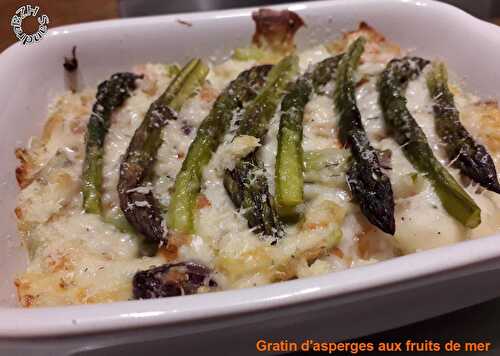 Gratin d'asperges aux fruits de mer