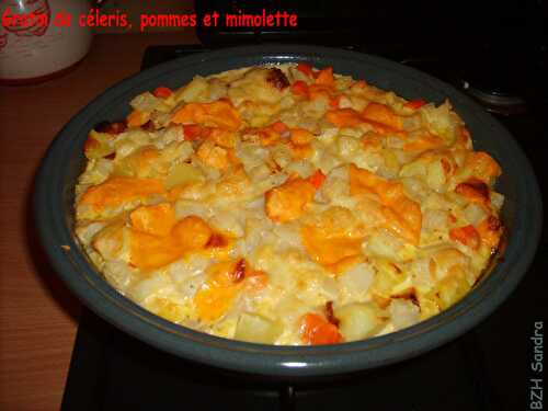 Gratin de céleris, pommes et mimolette