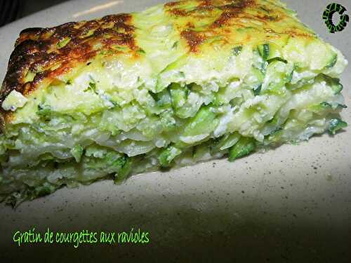 Gratin de courgettes aux ravioles