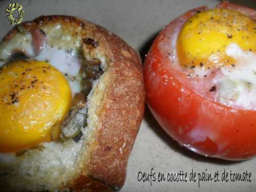 Oeufs en cocotte de pain et tomate