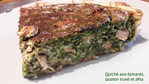 Quiche aux épinards, saumon fumé et fêta