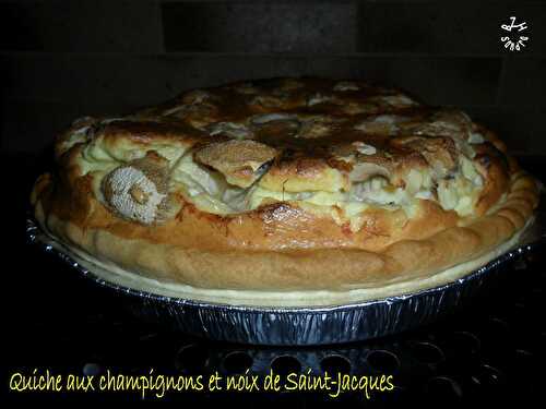 Quiche aux Saint-Jacques et aux champignons