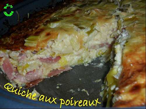 Quiche sans pâte aux poireaux et aux lardons