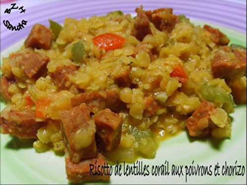 Risotto de lentilles corail au chorizo et poivron