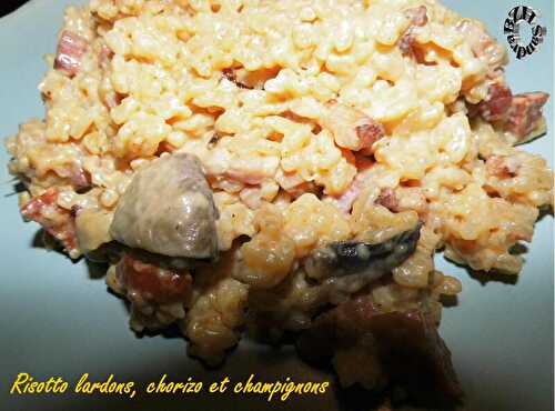 Risotto lardons, chorizo et champignons (Cookeo)