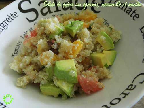 Salade de quinoa aux agrumes, mozzarella et menthe