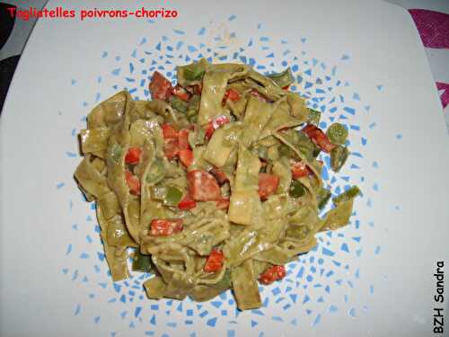 Tagliatelles aux poivrons et chorizo