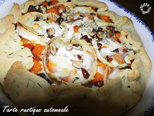 Tarte rustique potiron, chèvre et noisettes