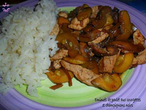 Wok de poulet au gingembre, courgettes et champignons parfumés