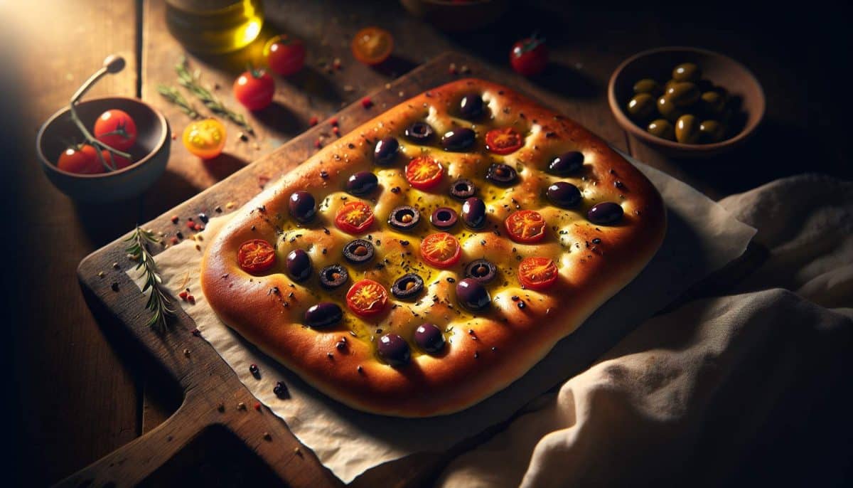Focaccia aux olives et tomates confites : la recette