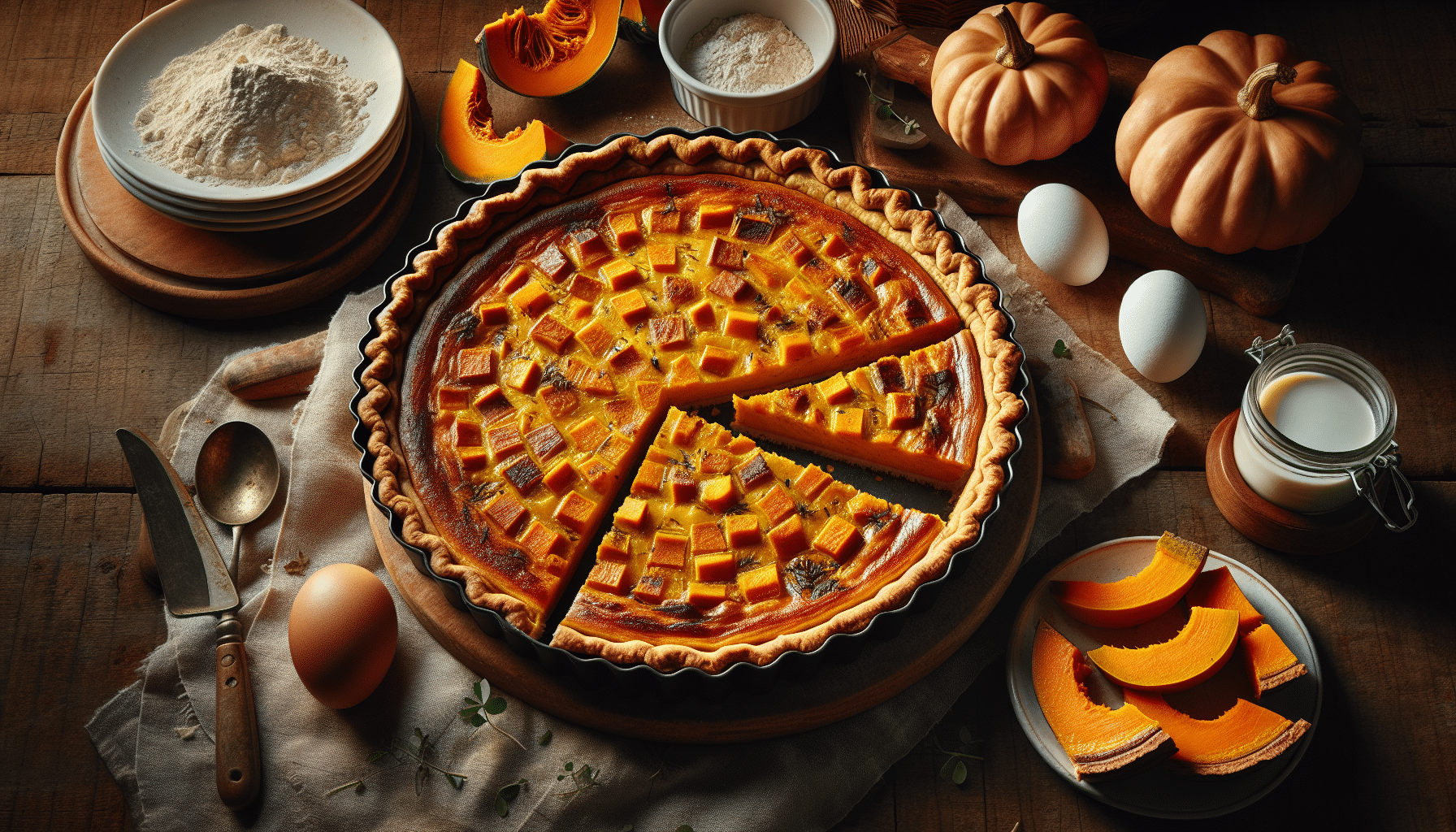 Quiche au potiron miel et cumin