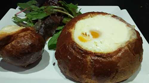 Brioche gourmande - Œuf cocotte et dés de foie gras (ou saumon)