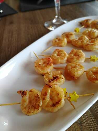 Brochettes de Crevettes à la moutarde