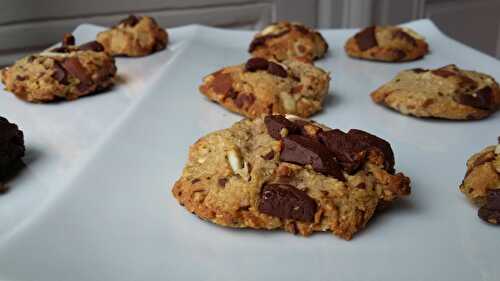 Cookies amandes / chocolat au son d'avoine - Healthy cookies - avec de la purée d'amande
