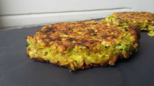 Galettes courgettes oignon / curry / flocons d'avoine