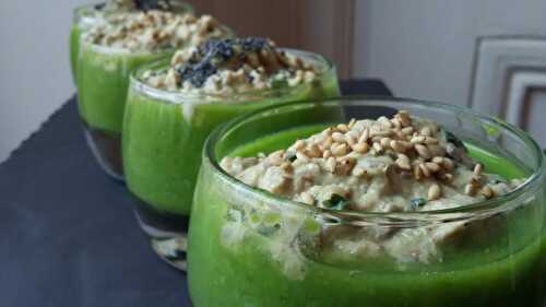 Verrine de petits pois et crème de sardines