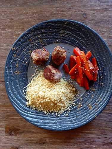 Boulettes de viandes et carottes épicées au miel