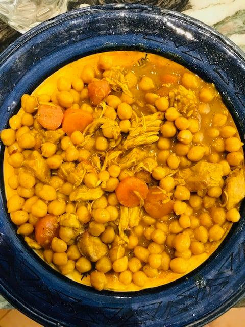 Pois chiches/poulet/coco/curry
