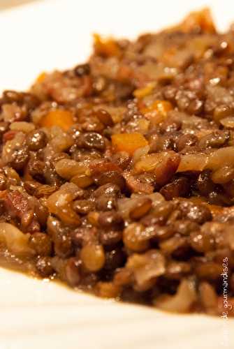 Lentilles aux carottes et petits lardons