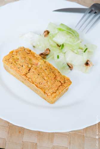 Financier noisette, saumon et curcuma