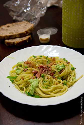 Linguines à la crème de petits pois