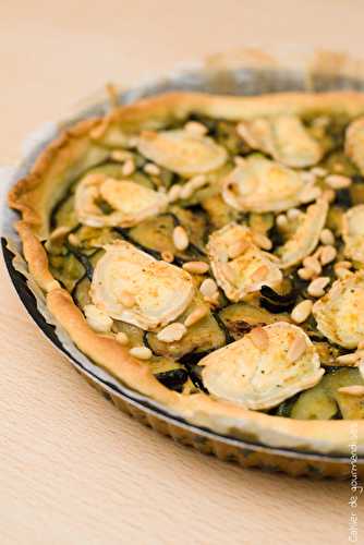 Tarte courgettes, chèvre et pignon de pin