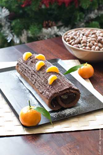 Bûche de Noël chocolat clémentines