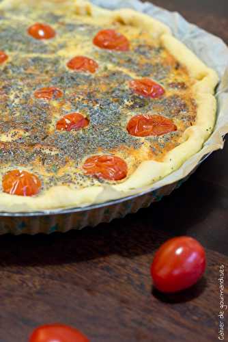 Quiche fromage de brebis poulet et tomates cerises