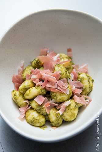 Gnocchis au Pesto à l'ail des ours et jambon de parme