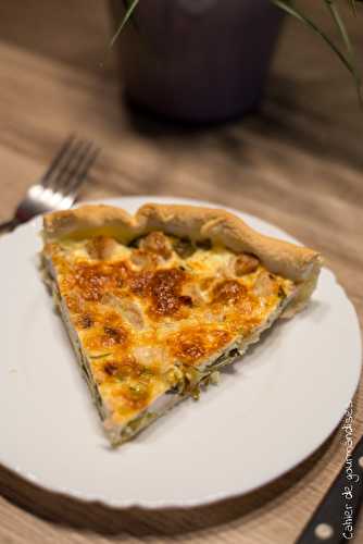 Quiche aux poireaux et au poulet