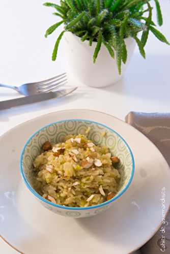 Risotto poireau & amandes