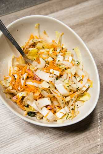 Salade d'endives carottes et lardons fumés