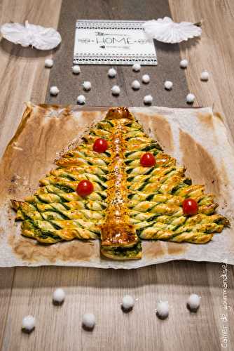 Sapin feuilleté au pesto d'épinards & pistaches