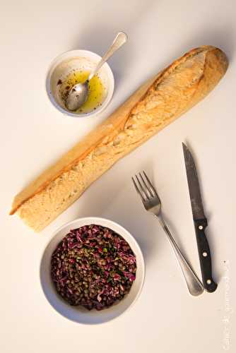 Salade de lentilles chou rouge et grenade