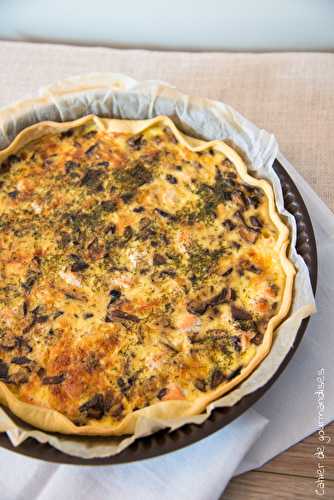 Quiche aux champignons et saumon frais