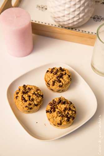 Muffins healthy aux pépites de chocolat et flocons d'avoine