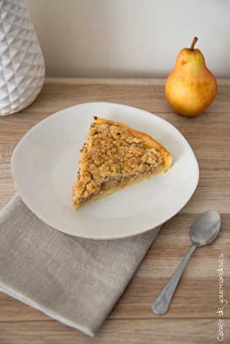 Tarte crumble poire vanille