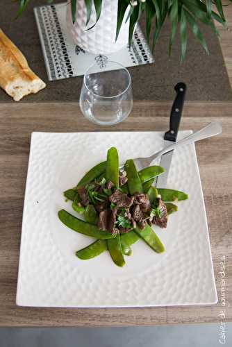 Pois gourmands & boeuf à la chinoise