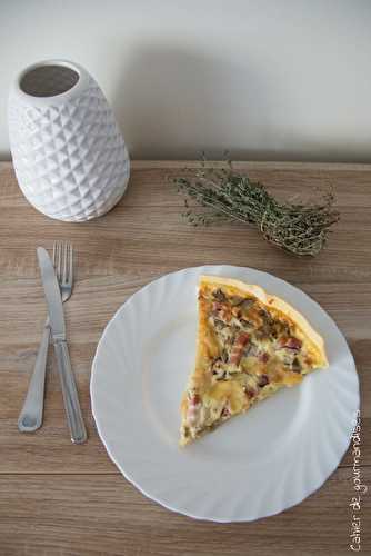 Quiche aubergine lardons mozza