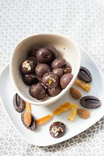 Chocolats noisette et orange confite