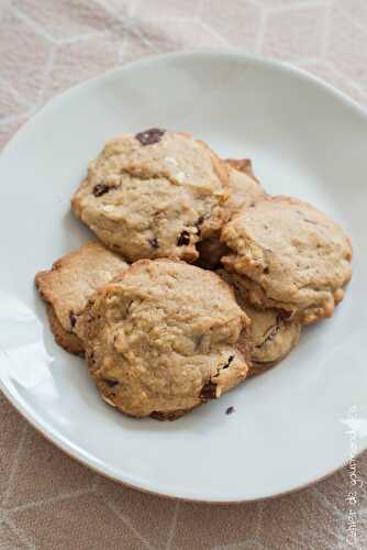 Cookies amandes, chocolats blanc et noir