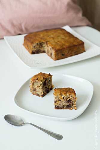 Gâteau Fudgy bananes et pépites de chocolat