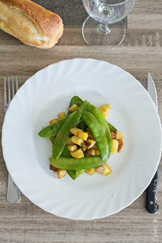 Poêlée de pois gourmands aux pommes de terre