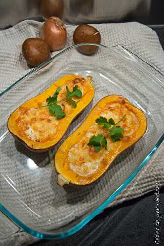 Courge butternut au fromage dorée au four